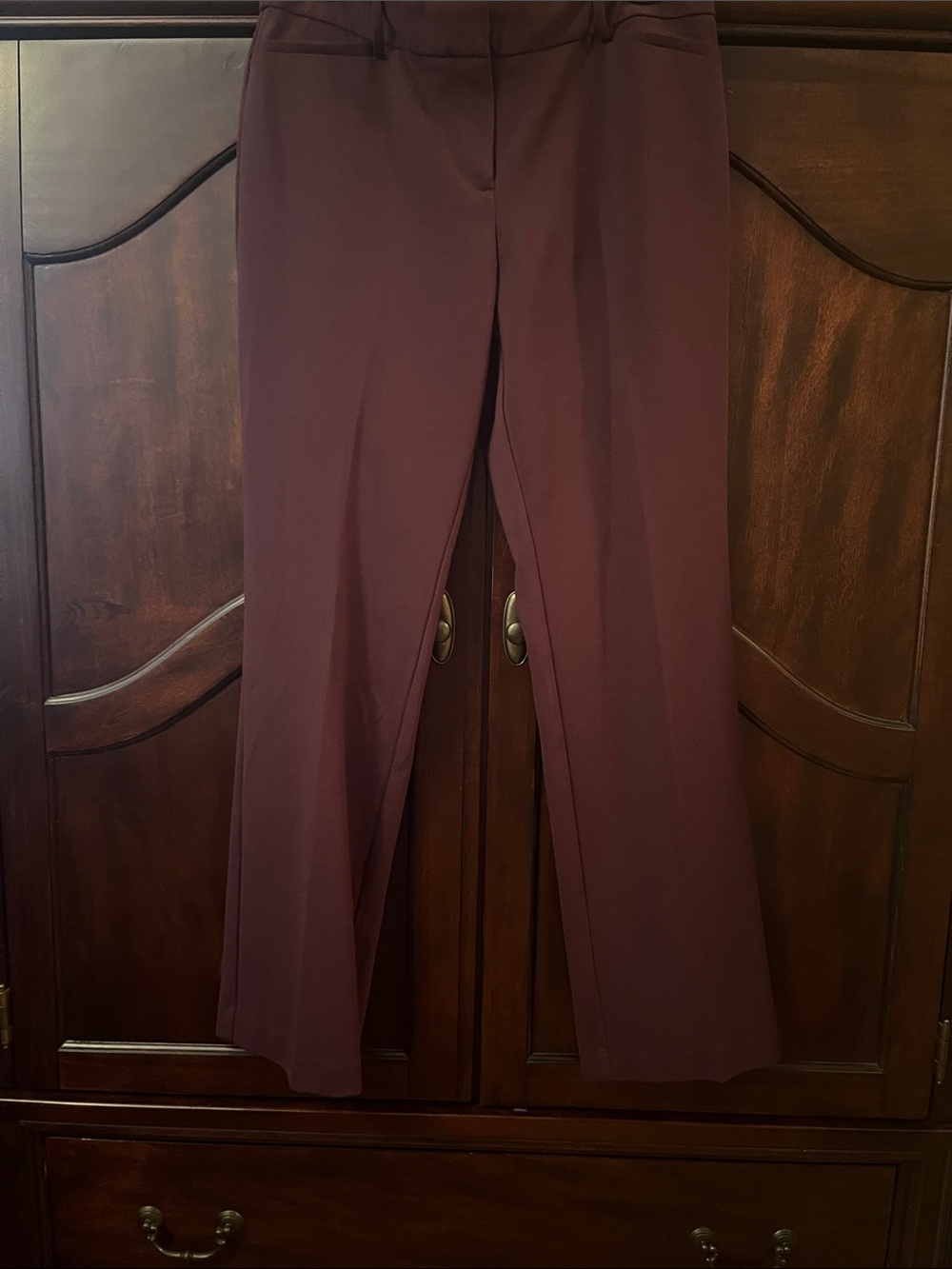 Liz Claiborne Straight-Leg Trousers - Burgundy
